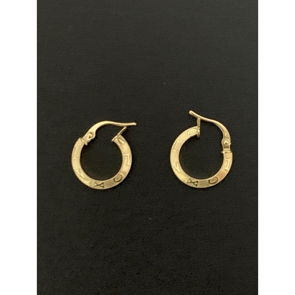 18K Gold Earrings Hoops Loops 0.92 grams  HOLD